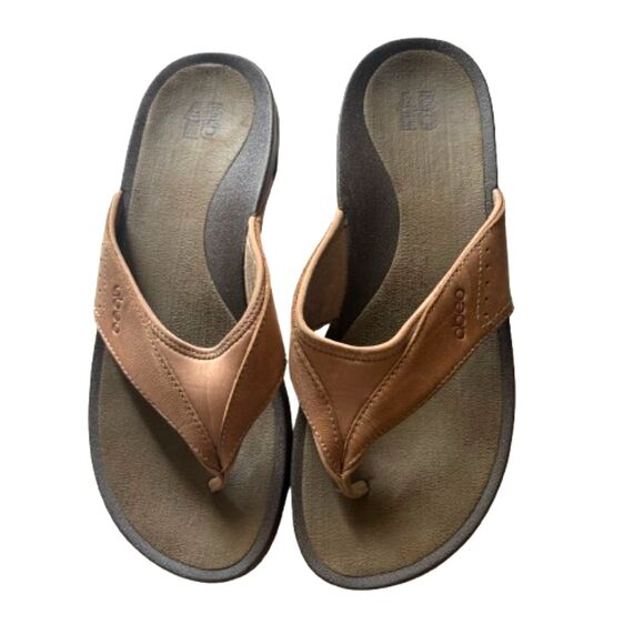 Abeo Balboa W400 Tan Leather Flip Flop Sandals Orthotic Women’s Size 7.5N - Picture 3 of 7